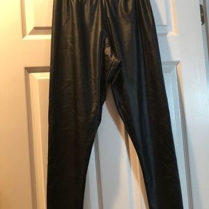 Faux leather pants